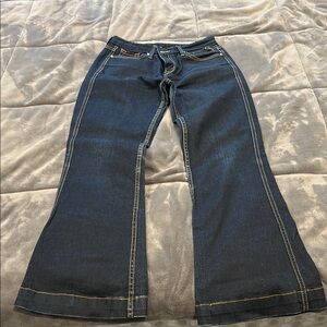 Karen Millen Blue Flare Wide Leg Jeans